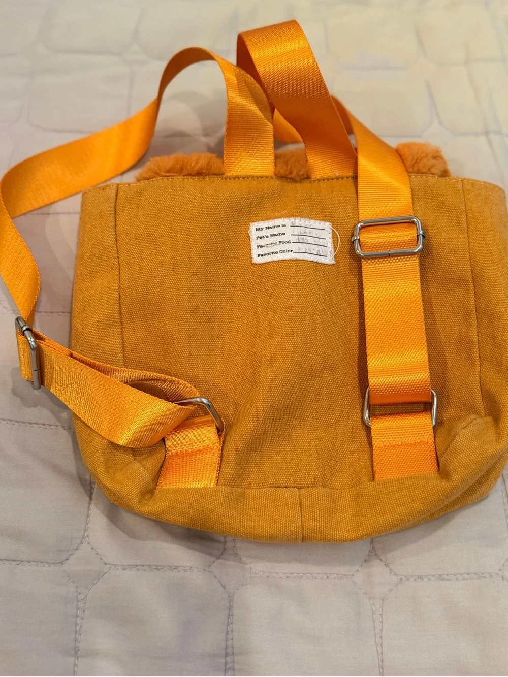 ZARA Kids Plush Orange Dog Backpack - Cute Soft Accessory